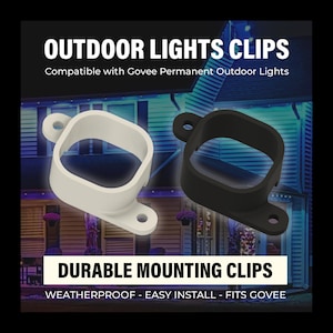 Govee Permanent Outdoor Light Mounts | H706 H806 Brackets, Weatherproof Clips