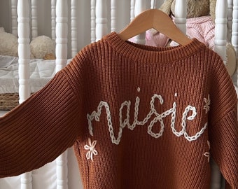 COPPER Personalized Hand Embroidered Baby and Toddler Sweaters