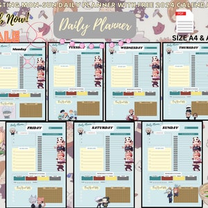 Anime Themed Planner, Anime Manga Planner, Jujutsu Kaisen Digital, Daily Planner, Anime 2024 Calendar, Otaku, JJK, Journal Stationary