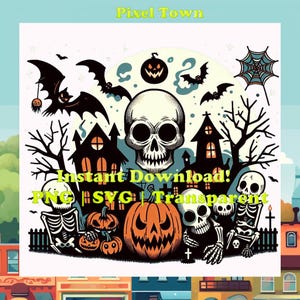 Boo SVG, Halloween SVG, Ghost SVG, Spooky Svg, Pumpkin Svg, Spider Web Svg, Bat Svg, Png, Svg File for Cricut, Sublimation Designs Downloads