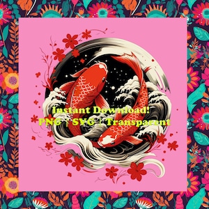 Japanese koi fish PNG, Koi Carp Fish Sublimation File beautiful Koi Fish Dtf, Digital Best Seller , Instant Download