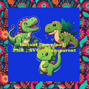 Baby Dinosaur PNG | Dinosaur Clipart SVG | Dinosaur Sublimation | T-rex png | Kids png | Dinos Clipart | Sublimation Design | Digital Design