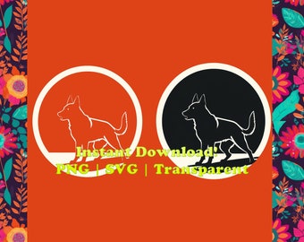 German Shepherd Silhouette: SVG, PNG Cut Files (Instant Download)