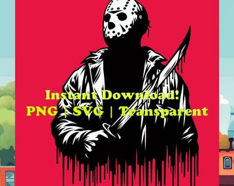Jason Voorhees Silhouette: Horror Halloween PNG SVG (Digital Download)