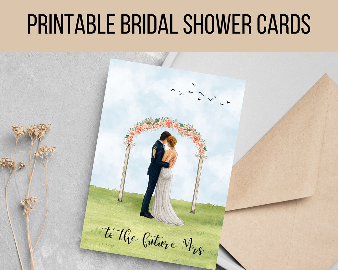 Printable Bridal Shower Cards Digital Wedding Shower Card Etsy Printable Bridal Shower Cards Digital Wedding Shower Card Etsy
