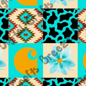 Western Patch Work Seamless File, Western Seamless Pattern