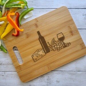 Customizable Wood Burned Charcuterie Bamboo Cutting Board