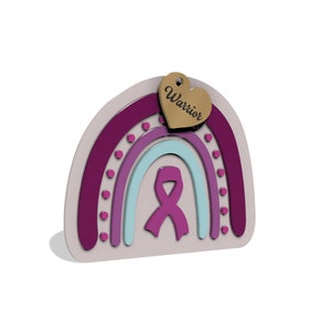 Rainbow Breast Cancer Vector for Laser Cutting - Dxf Ai Svg Pdf Cdr - 3mm