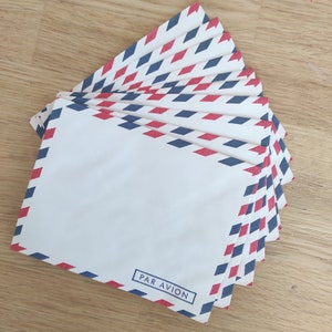 Pack of 5, 10, 15, or 20 vintage French PAR VION Aéropostale envelopes, for collage, mixed media, junk journal, origami and more!