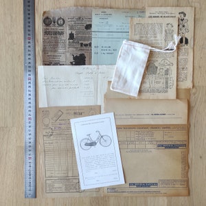 11 carte e borse per manoscritti antichi vintage francesi e inglesi per junk journaling, collage, tecnica mista, scrapbooking