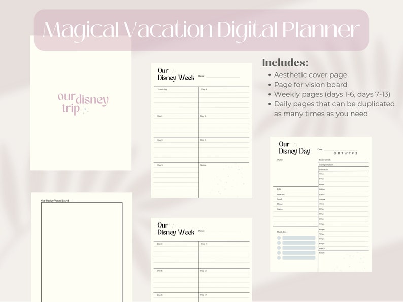 Magical Vacation Digital Planner WDW Digital Planner Digital Planner