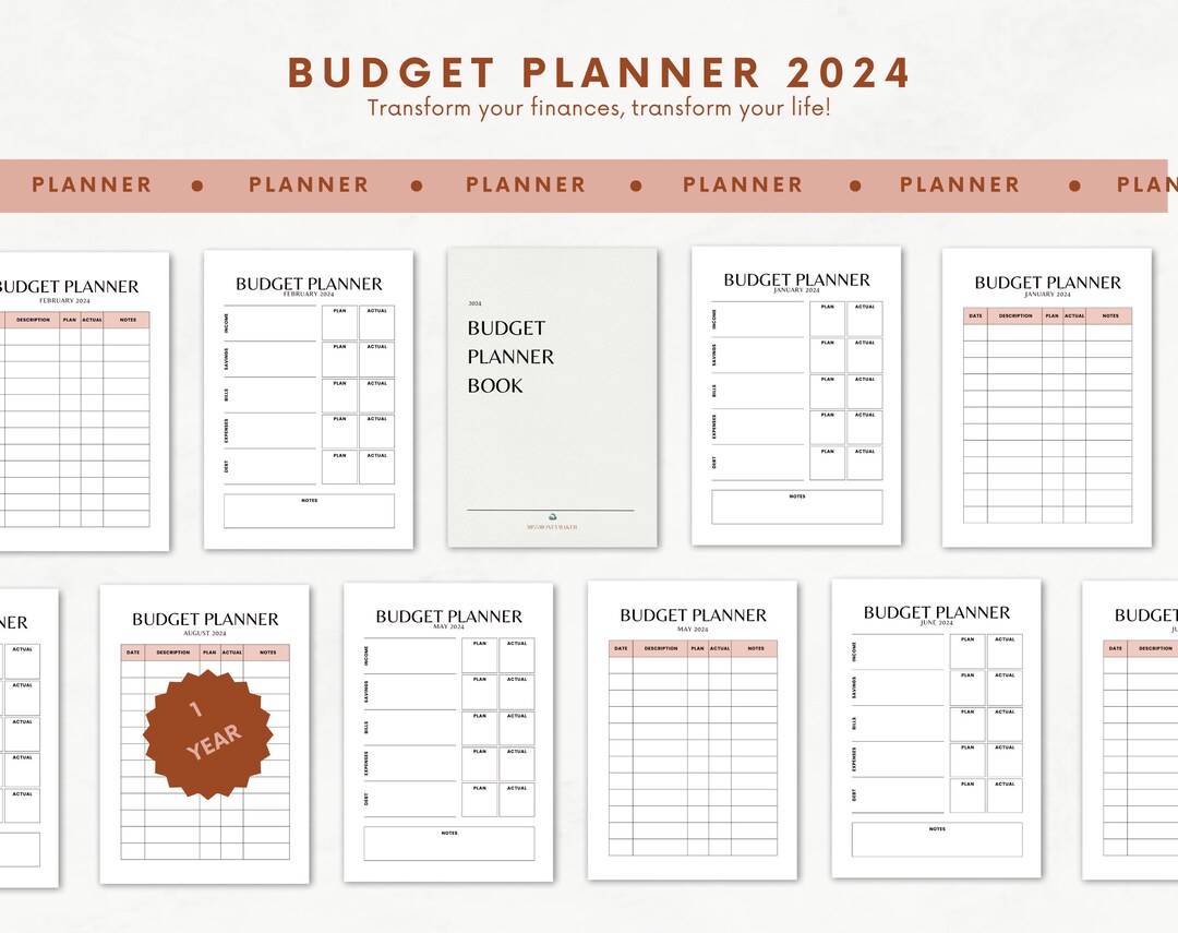 Financial Budget Planner Book | A4 & Letter Planner 2024 | Printable ...