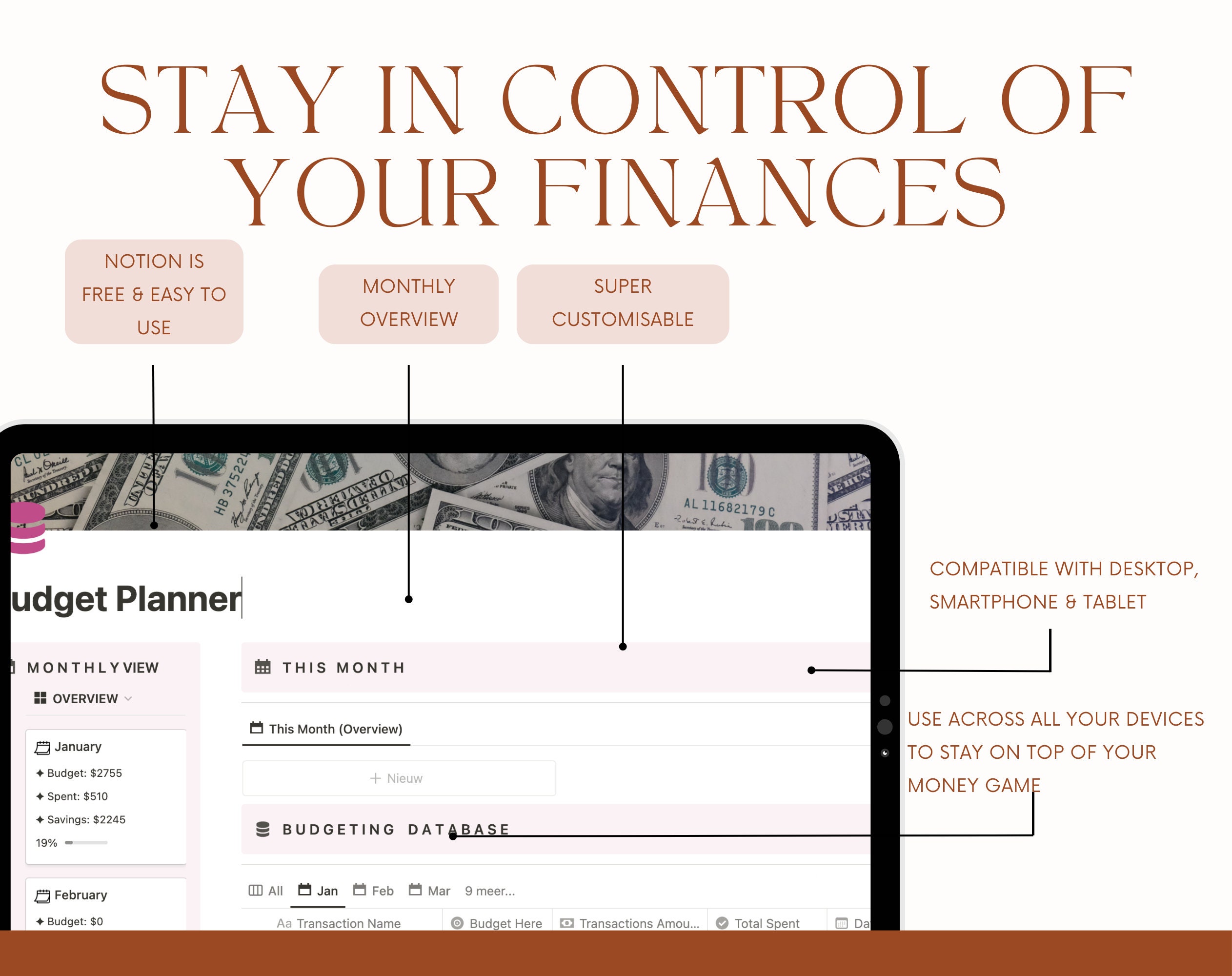 Notion Budget Planner Template | Notion Template Financial | Notion ...