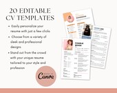 CV template editable | Canva templates Resume | Professional resume templates | Curriculum Vitae | One page CV | Career template