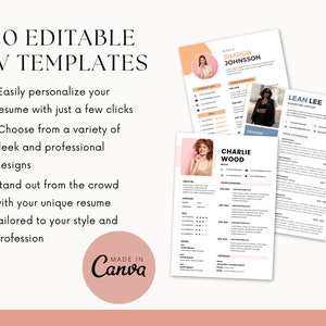 CV template editable | Canva templates Resume | Professional resume templates | Curriculum Vitae | One page CV | Career template