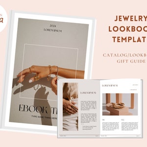 ジュエリー ルックブック テンプレート | Canva テンプレート カタログ |ギフト ガイド テンプレート ジュエリー |独自のルックブックを作成する |編集可能、印刷可能なルックブック