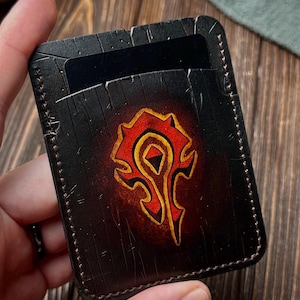 Portefeuille en cuir personnalisé avec votre logo, Portefeuille personnalisé, Poche avant pour porte-cartes de visite fait main, Pochette en cuir pour cadres pour cartes