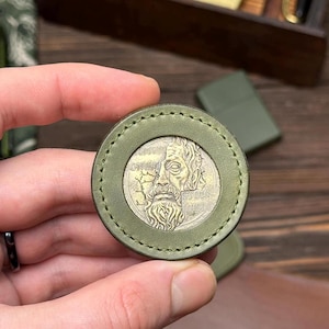 Geldbeutel für Challenge Coin mit Meeres-Prägung. Geburtstagsgeschenk für Freund. EDC Münzeinlage