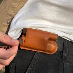 Skórzany organizer kieszonkowy Edc, skórzana saszetka Edc, organizer Edc, saszetka na sprzęt Edc, pochwa na latarkę, Edc, opakowanie gotowe na prezent