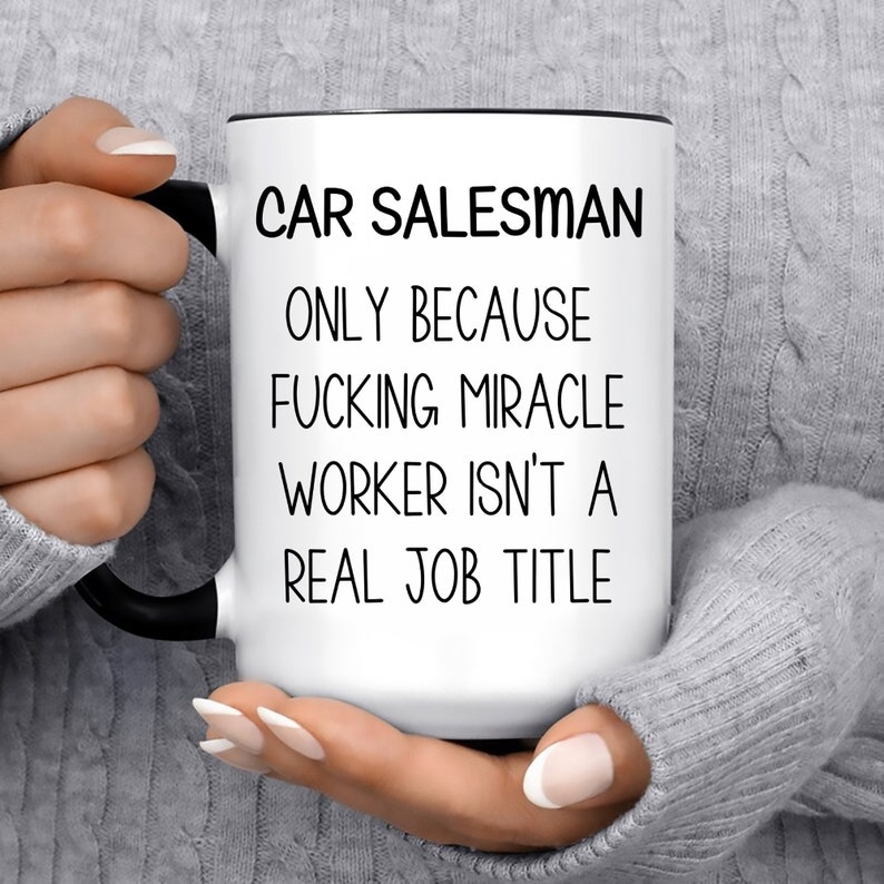 Funny Car Salesman Gift Mug L Personalized Coffee Cup for Men & Women L