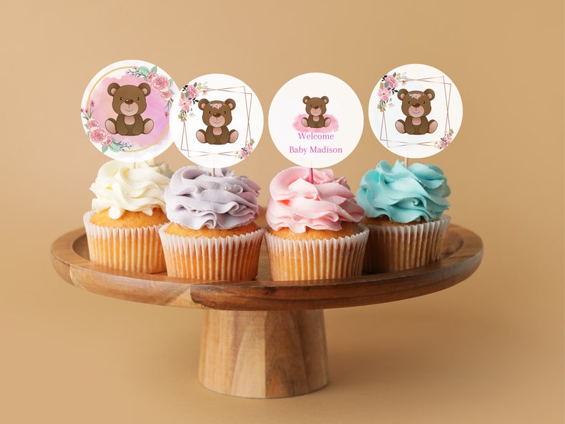 Editable Bear, Teddy Bear Cupcake Topper, Template Instant Download ...