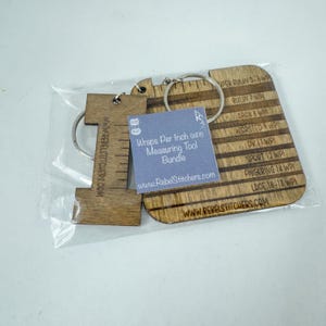 Handmade Wooden Yarn Weight Wraps Per Inch WPI Gauge Bundle - Yarn Weight Measurement Keychain Tools