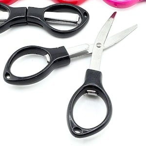 Mystery color - Foldable Folding Travel Scissors - TSA Compliant Size - small scissors for knitting notions bag, and project bag