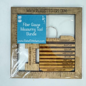 Handmade Wooden Fiber Gauge Bundle - WPI, Yarn Weight, & Swatch Measurement Tool