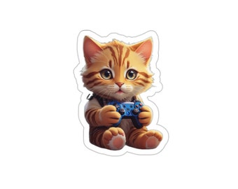 Gamer Kitty Sticker | Cat Sticker, Cute Cat Sticker, Cat Lover Sticker, Cat Mom Gift