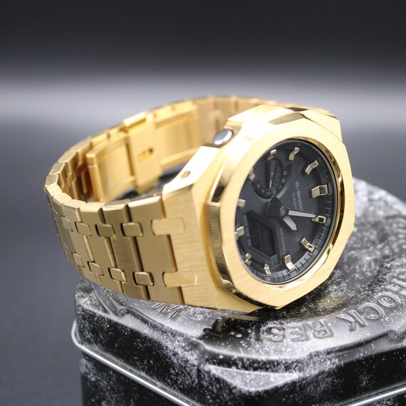 未使用　CASIO　G-SHOCK　ga2100 ゴールドカスタム 楽天市場】G-SHOCK カスタム GA2100 モアサナイト Moissanite