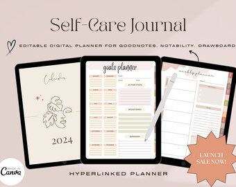 Self-Care Planner, Digital Wellness Journal, Mental Health Tracker, Daily Self-Care Planner, Self-Love Journal