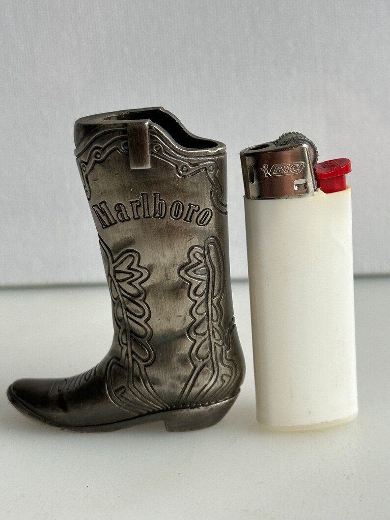 Vintage Mini Marlboro Cowboy Boot Lighter Case Etsy UK