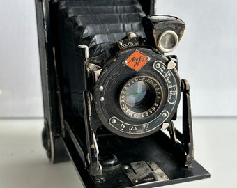 Fotocamera Pieghevole Agfa Billy Record Con Obiettivo Anastigma Jgestar 1:6.3 – Pellicola 120