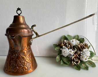 Vintage copper coffee pot, copper coffee maker