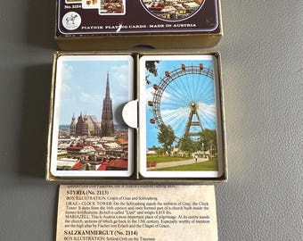 A double deck of collectible playing cards, 2x55, "Vienna – Souvenir," number 2124, from the Austrian company PIATNIK