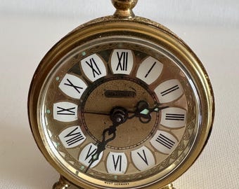 Vintage table mechanical alarm clock Marksman W. Germany