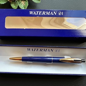Stylo à Bille Waterman Of Paris Vintage, Vert Avec étui Or Et Cuir, Boîte Incluse - Neuf