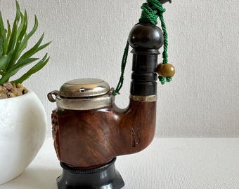 Pipa de fumar Bruyere Garantie austriaca tirolesa-alpina antigua, Alemania Occidental