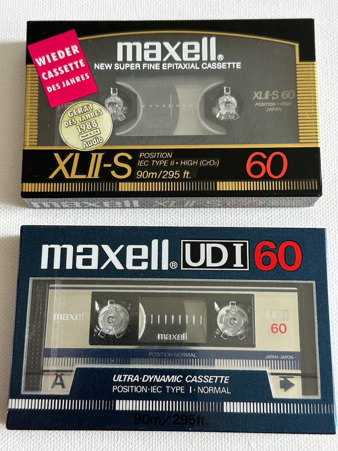Two Audio Cassettes Maxell XLII-S and Maxell UDI 60 Minutes Each