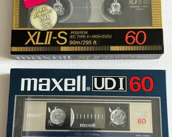 Two Audio Cassettes Maxell XLII-S and Maxell UDI 60 Minutes Each