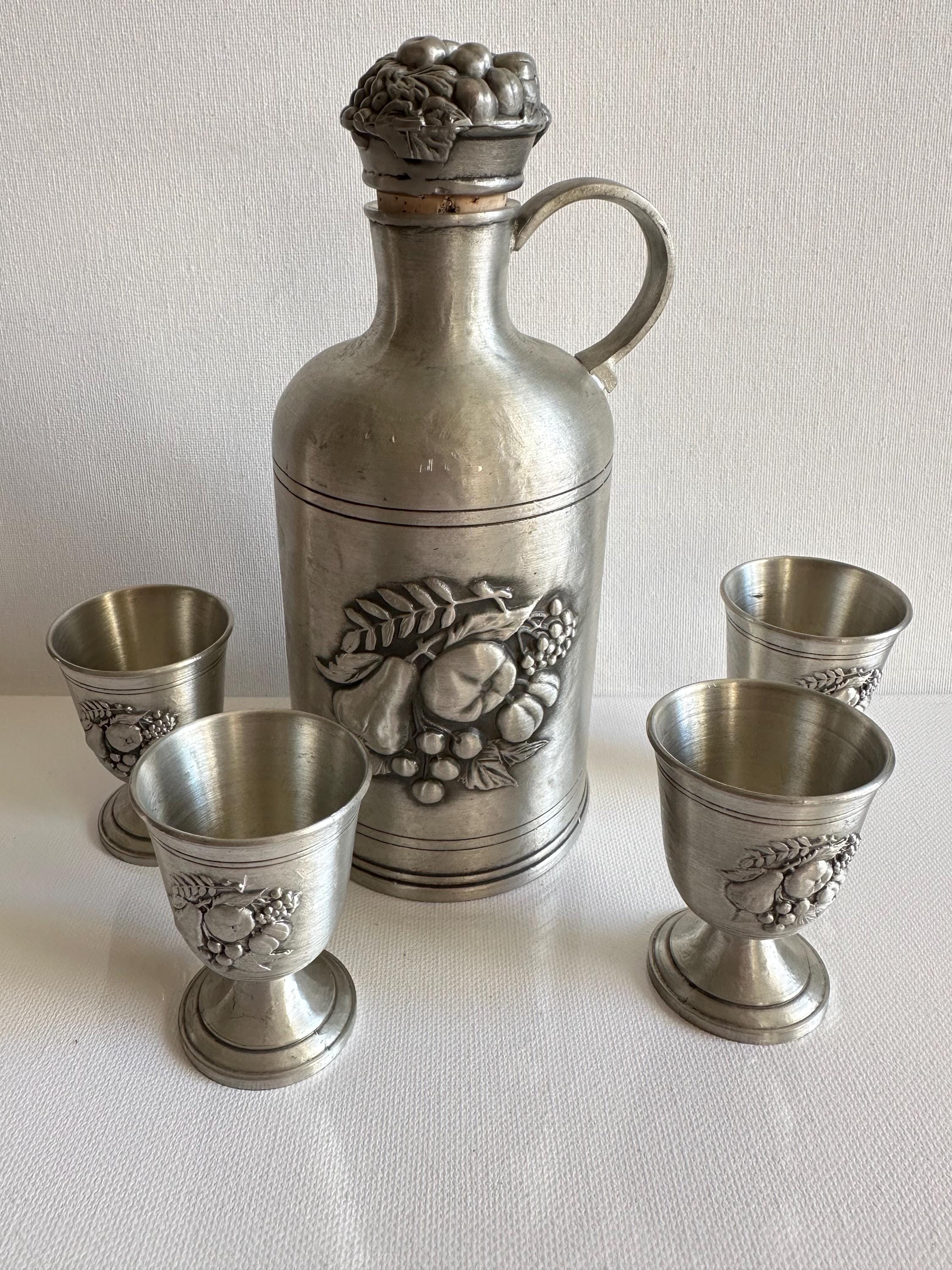 Vintage Artina SKS Schnapps Jug With Four Glasses - Etsy