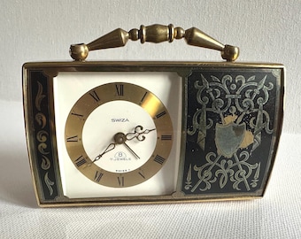 1960s LOOPING 15 Jewels 8 Days SWISS Alarm Clock With Mechanical