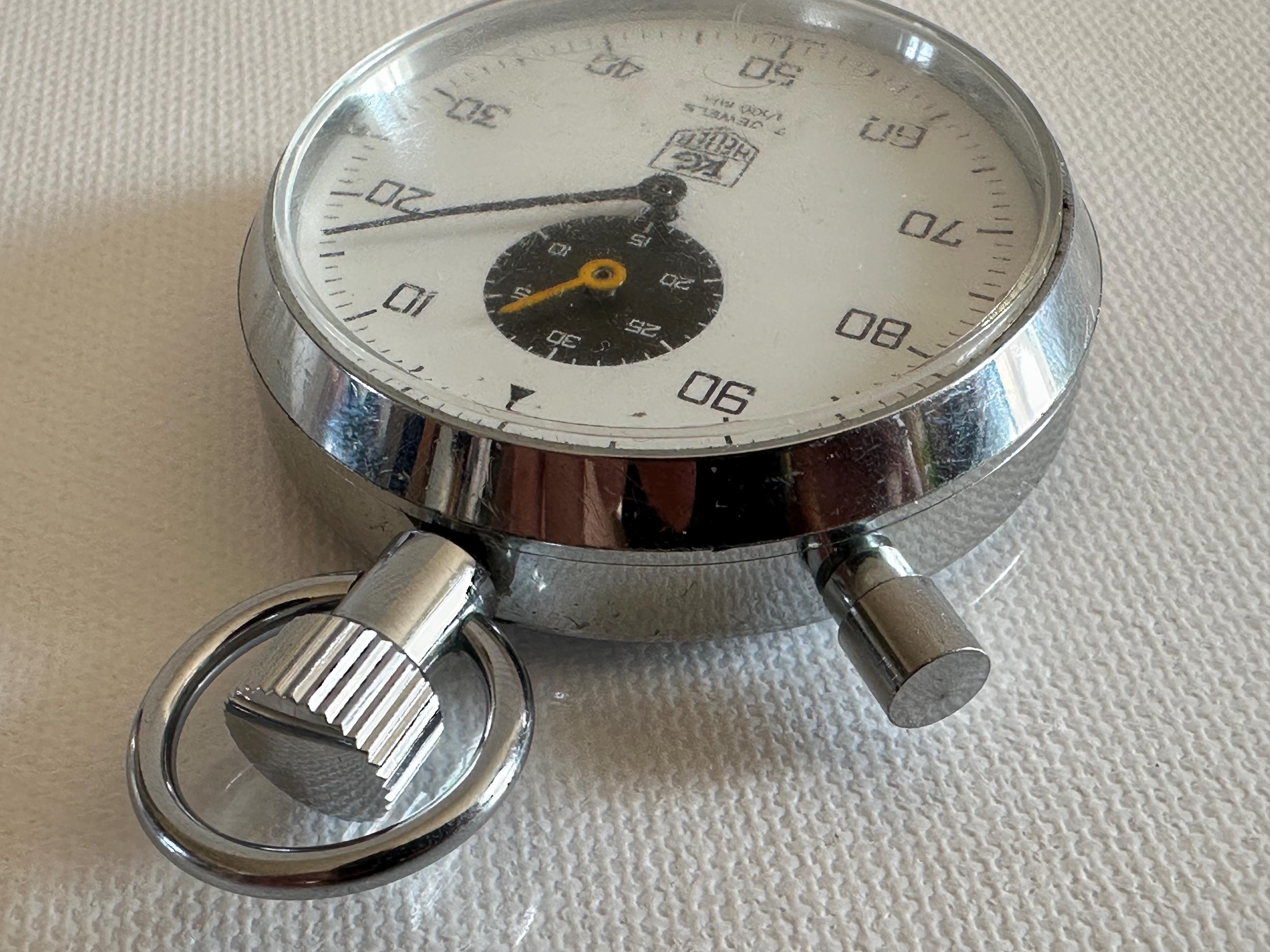 Vintage Heuer Trackstar Stopwatch With Manual Winding, 7 Stones