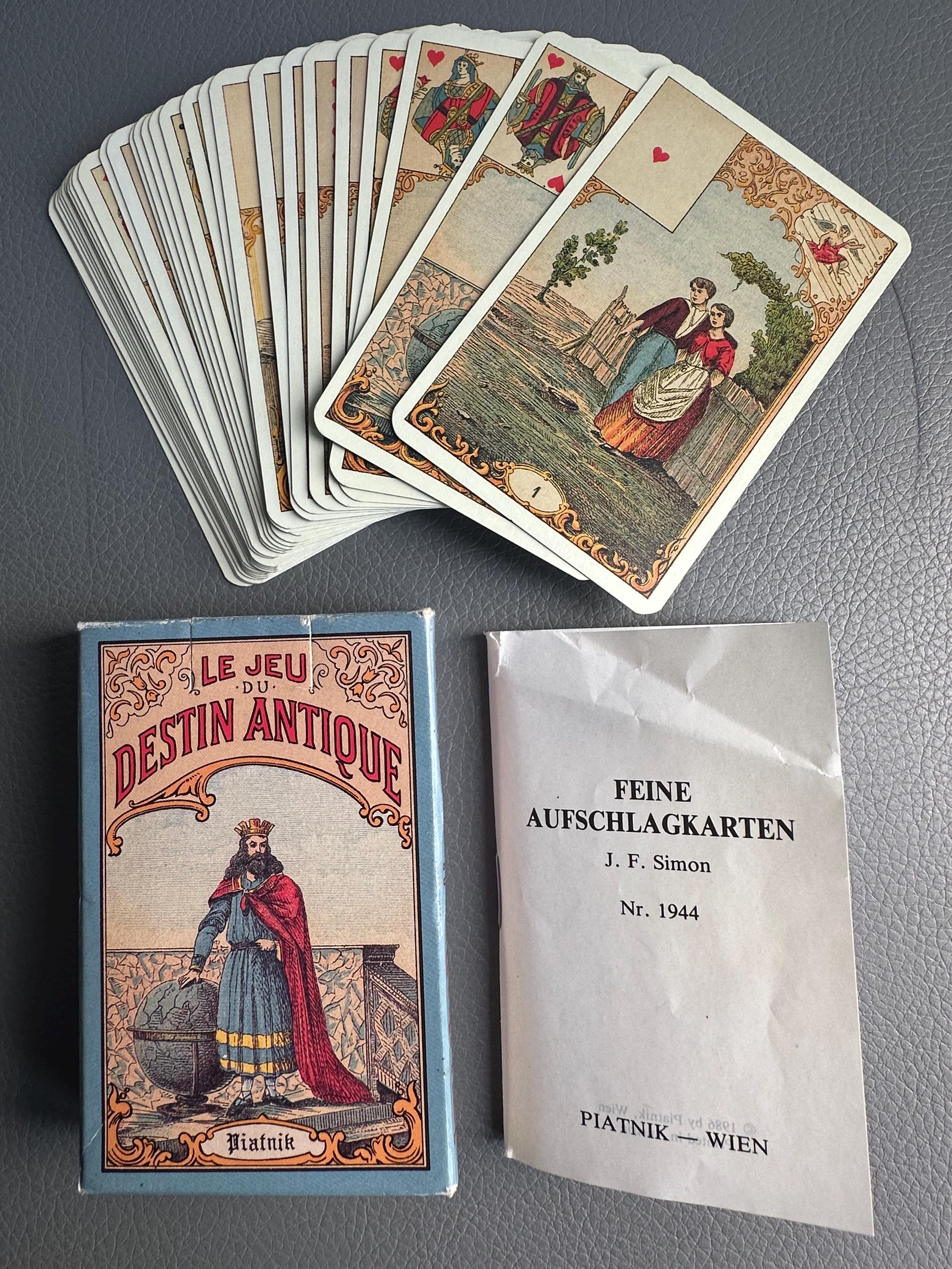 RARE ANCIEN TAROT Divinatoire Arcanes du Destin 78 Cartes EUR 100,00