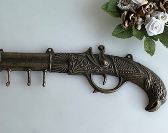 Vintage brass hallway key holder