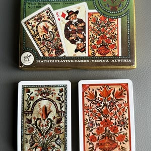 Carte da gioco folcloristiche d'epoca 2x55 Piatnik Vienna Austria 2169, due mazzi