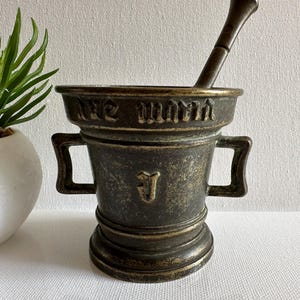 Vintage Bronze Mörser mit Pistill