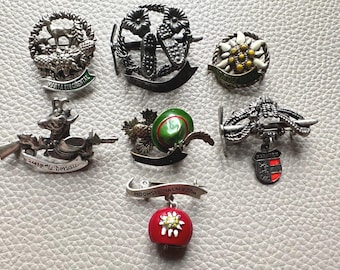 Lot De Médailles Et Badges Pins Vintage Allemagne – Chasseur, Randonneur, Edelweiss