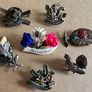 Vintage Hat Pins, Mountain Hiking Pins, Austrian Hikers and