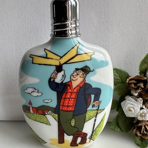 Vintage Porzellan Flachmann von Lustiges Design W.Germany